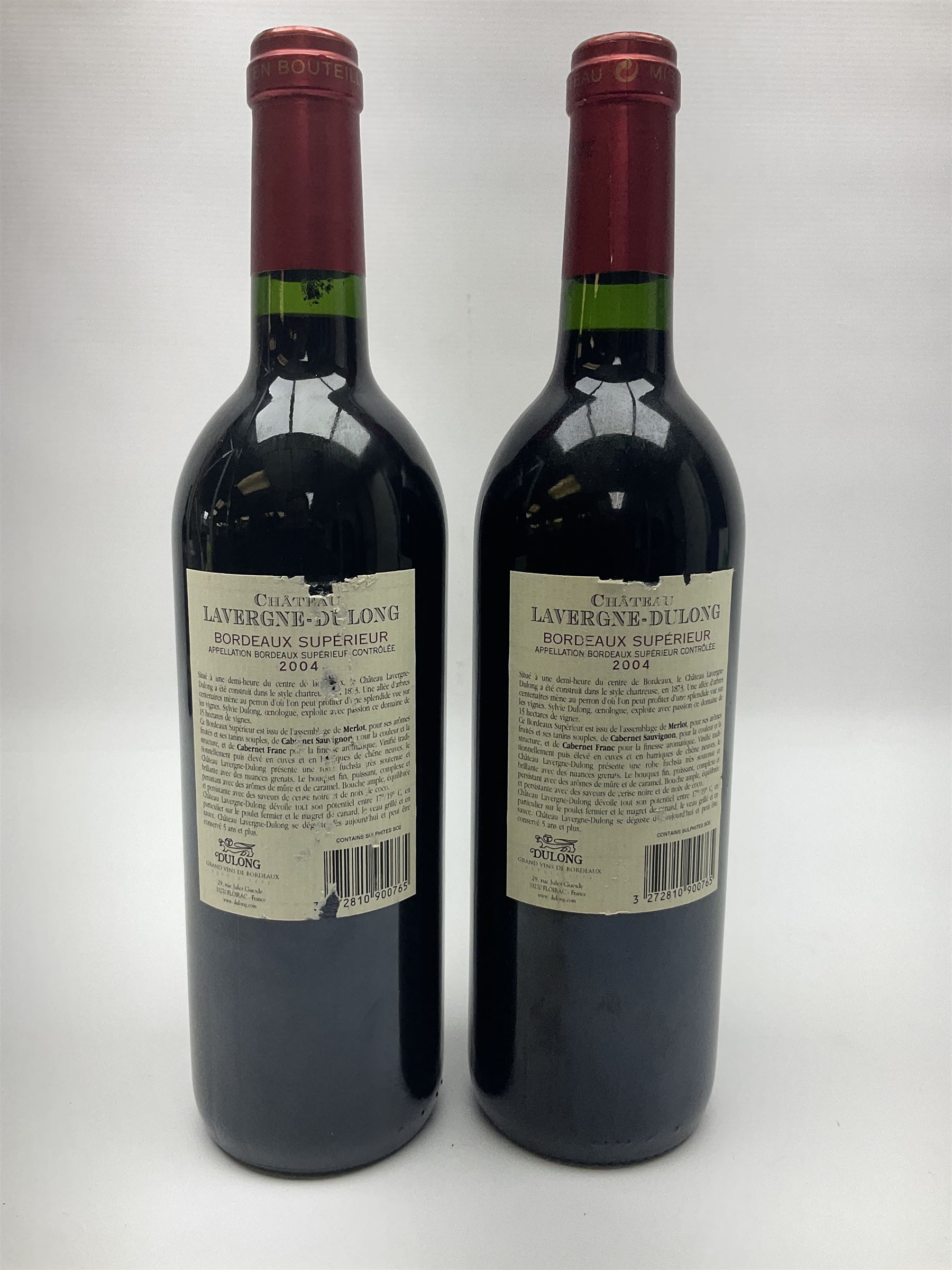 Chateau Lavergne-Dulong, 2004, Bordeaux Superieur, 750ml, 12.5% vol, two bottles  