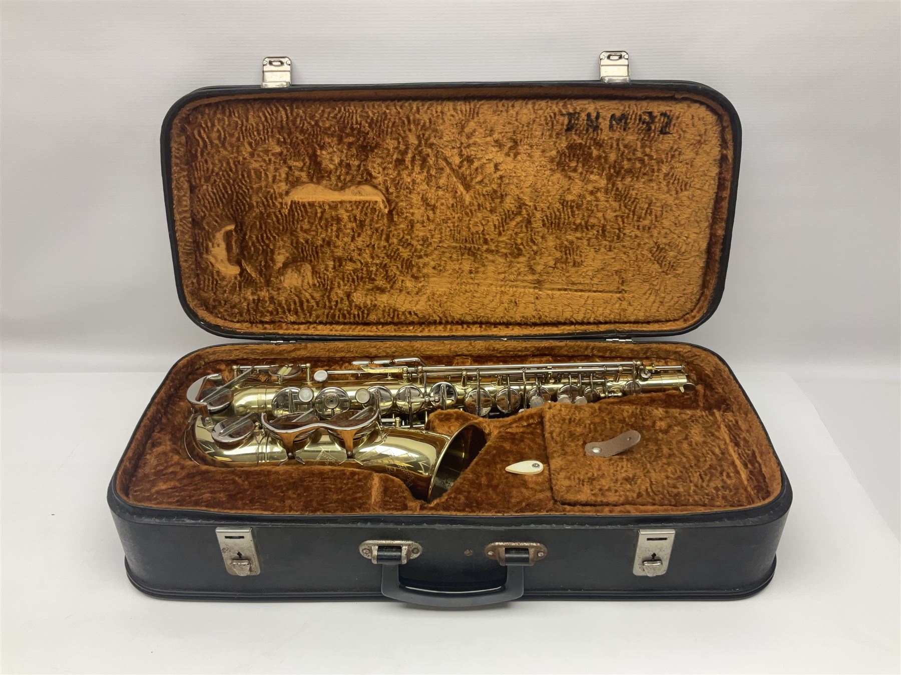 Czechoslovakian Boosey & Hawkes Powertone alto saxophone, serial no.125362; in fitted carrying case with crook