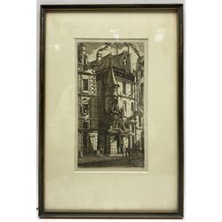 Charles Meryon (French 1821-1868): House with a Turret - 'Rue de la Tixéranderie, Paris', etching signed in the plate 24cm x 13cm 