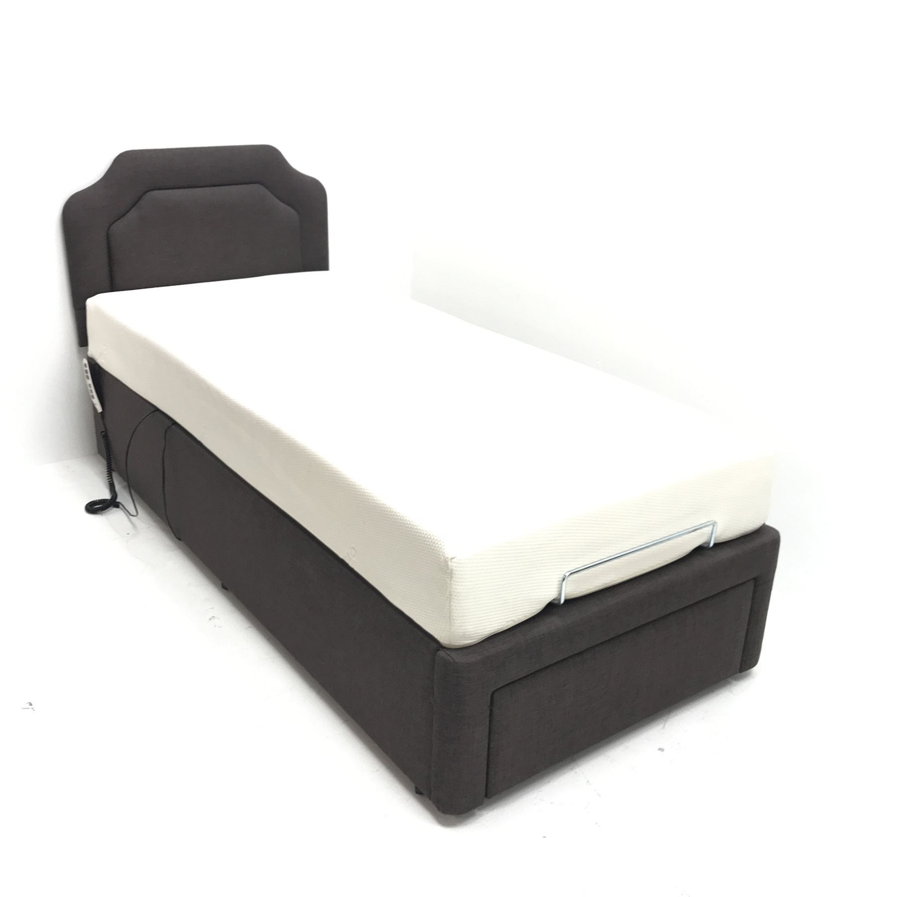 Sherborne 3' single electric adjustable bed with Tempur mattress, W96cm, H104cm, L202cm The