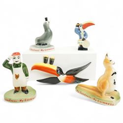 Carlton Ware Guinness items comprising Toucan wall plaque L15.5cm, Kangaroo, Seal, Toucan ...