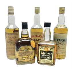  Five Single Malt Scotch Whiskys, including Aberlour Glenlivet 9 year old, Tamnavulin Glenlivet, Bruichladdich etc, various contents and proof (5)