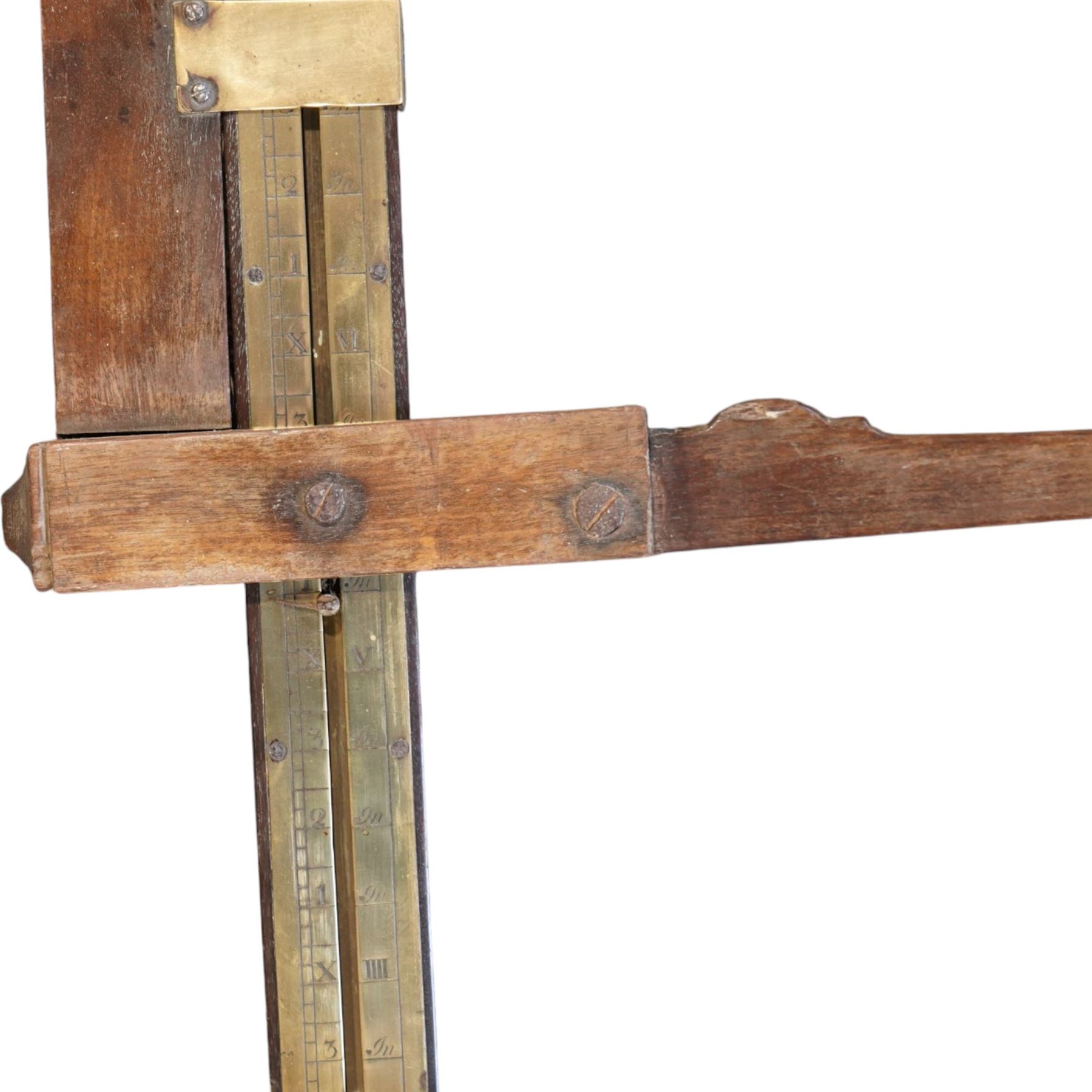J Remming (Newmarket) - horse measure, with brass plaque to the front, with measuring scale marked in hands