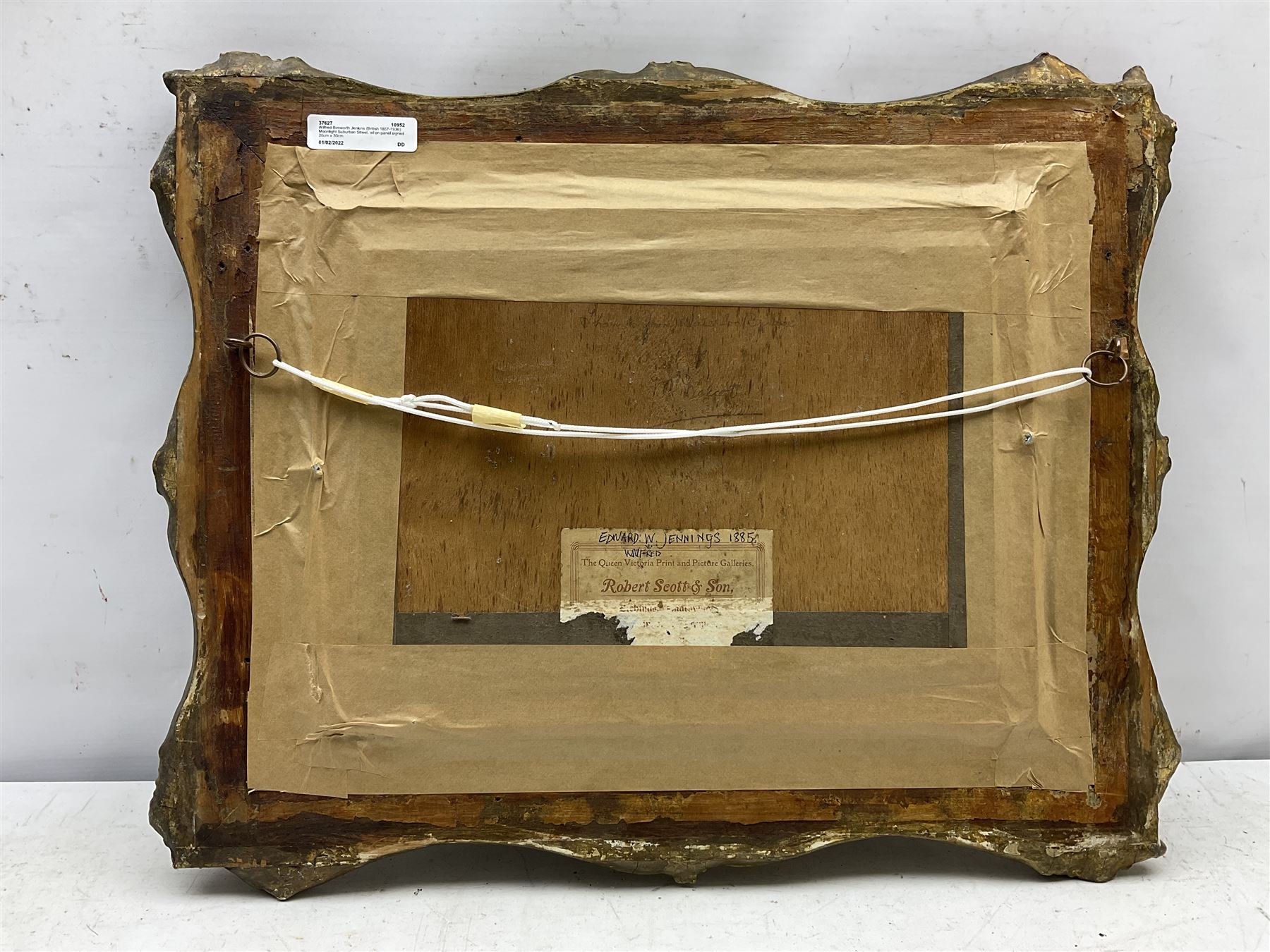 Wilfred Bosworth Jenkins (British 1857-1936): Moonlight Suburban Street, oil on panel signed 20cm x 30cm