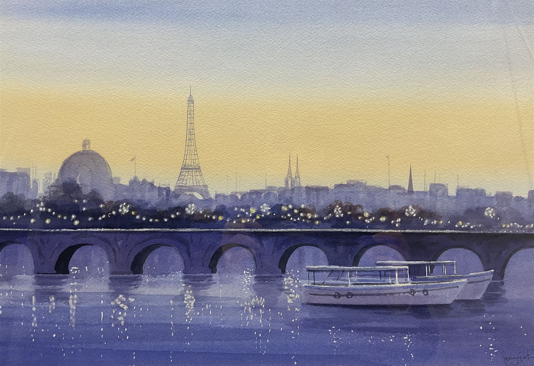 Johnny Gaston (Scottish 1955-): Paris, watercolour signed 34m x 51cm