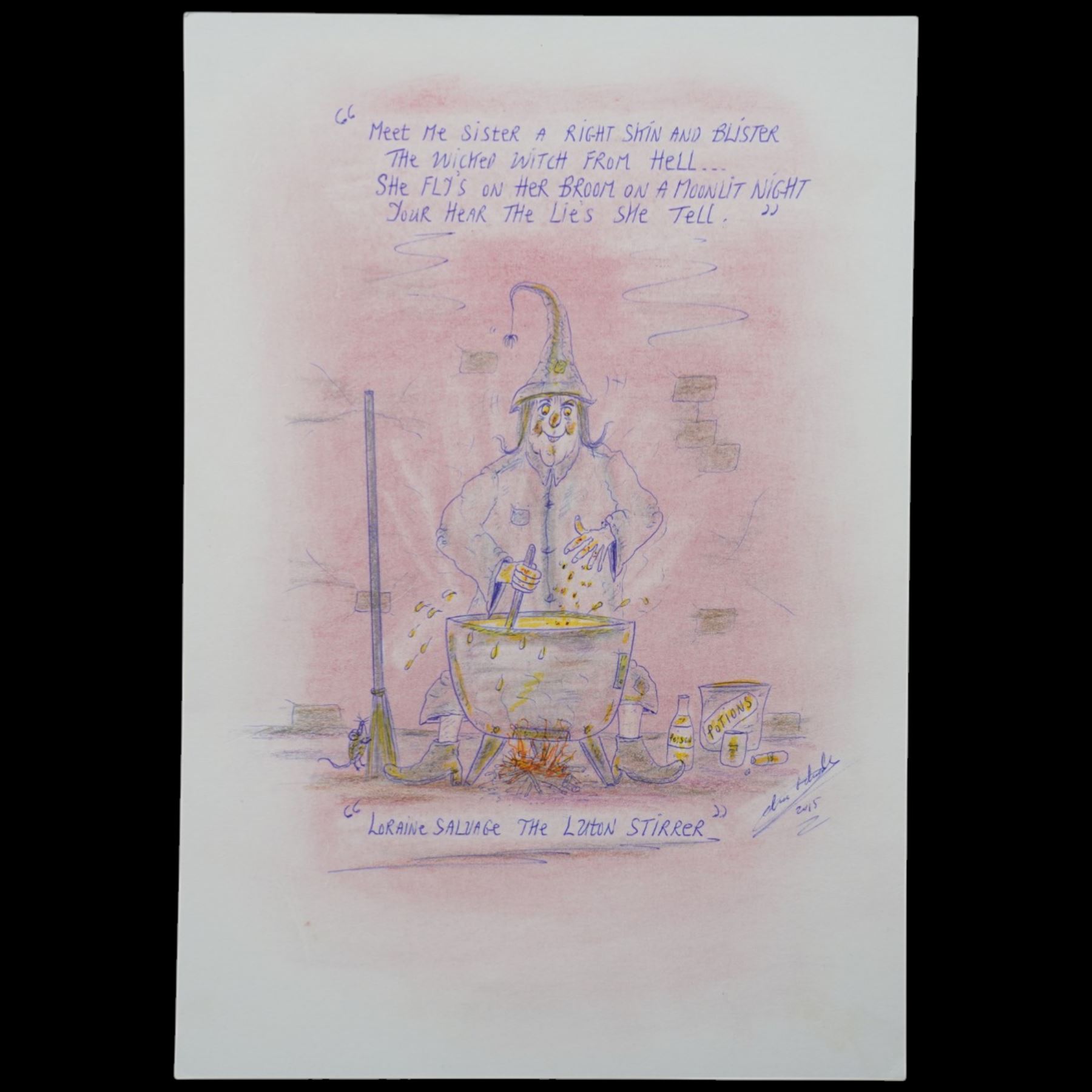 Charles Bronson (Charles Arthur Salvador) (British 1952-): A comprehensive collection of five hundred mixed media works executed between 2000 and 2025. Produced during the artist’s long-term incarceration, the works are primarily in ink, coloured pencil and mixed media on paper. The collection includes multiple formats: A5 (15 works), A4 (308 works), A3 (164 works) and A2 (13 works). Some are signed and dated; a number are executed on the reverse of official prison documents and other repurposed materials, reflecting the limited availability of art materials within the prison environment. This collection represents the largest body of the artist’s work to be offered as a single lot and has not previously been available on the market. (500) (unframed)

Notes: Dated examples span the period from 2000 to 2025, with the greatest concentration produced between 2012 and 2019 and including a group of recent large-scale works from the final years of the period; approximately twenty percent are undated.