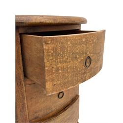 Hardwood oval pedestal chest

