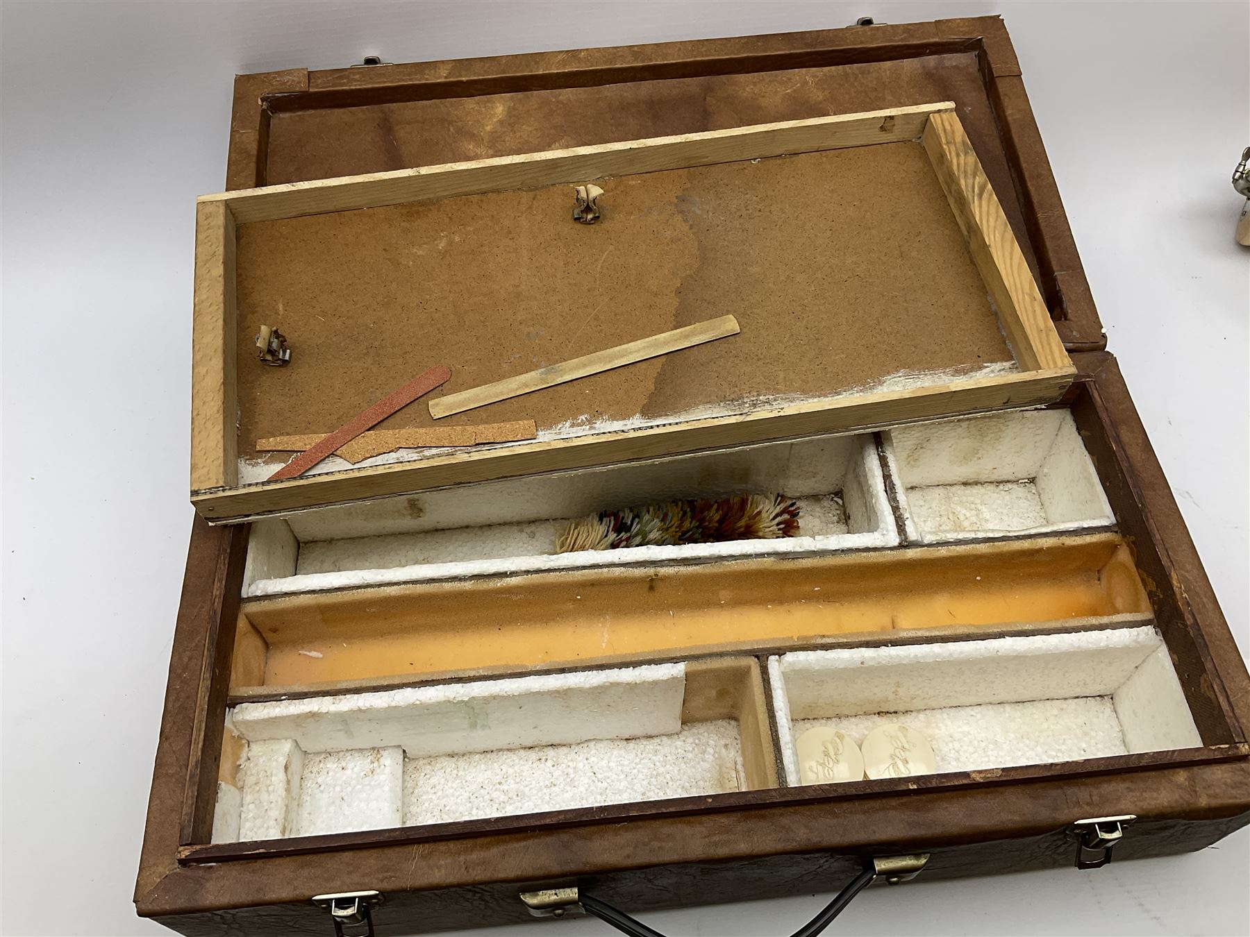 Schott Prelude four-piece bass recorder with nickel crook and mounts L95cm, in scratch-built carrying case