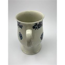 Late 18th century Liverpool Seth Pennington mug, circa 1780-90, of baluster form decorated in the Natural Sprays pattern, H13cm
