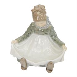 Six Royal Copenhagen figures, including Boy with Horn no 3689, Seated Fanoe Girl No.1315, The Sandman no. 1129 etc