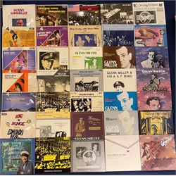 Mostly Jazz vinyl records, the majority being Glenn Miller including 'Major Glenn Miller And The Army Air Force Band Keep On Flying', 'Glenn Miller & His A.A.F. Band', 'The Best Of Benny Goodman' etc, approximately 120