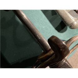 Victorian artillery officer's sword by Henry Wilkinson Pall Mall London, with 89cm steel blade, wirebound fishskin grip, chequered backstrap and stepped domed pommel, in brown leather scabbard, overall L104cm