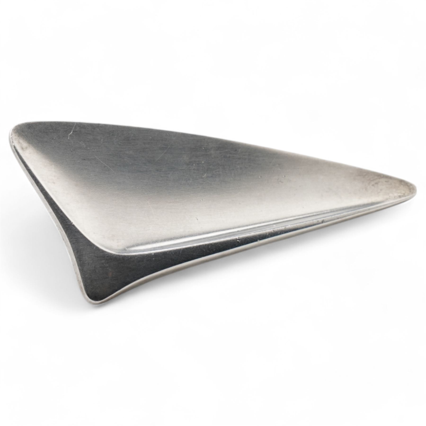 Georg Jensen silver brooch designed by Henning Koppel of abstract triangular form, No. 327 marked 'Denmark, Sterling' L6cm