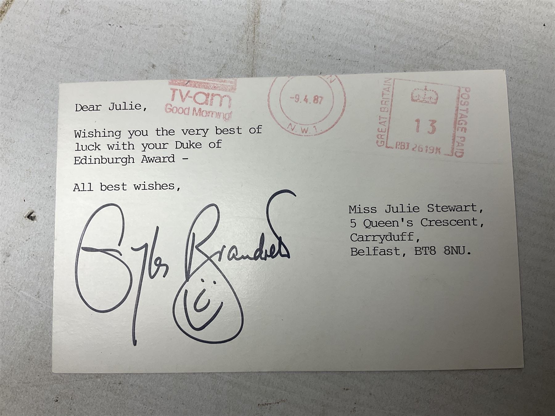 1949 England cricket team signatures including Hutton, Compton, Edrich, Laker etc on loose album page; and large quantity of other autographs of predominantly TV Soap Opera stars from Last of the Summer Wine, Eastenders, Emmerdale, Coronation Street, Heartbeat etc and other TV/Film personalities; on promotional photographs and clipped fragments of paper etc