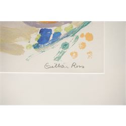 Gillian Ross Kelsey (British 1935-2025): 'Tiger Lilies', acrylic monoprint signed and titled in pencil 50cm x 50cm