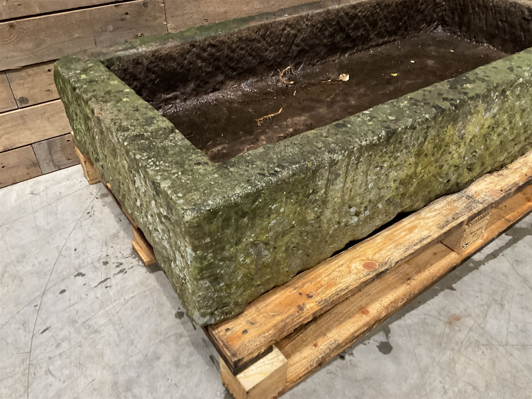 Large 19th century rectangular stone trough 