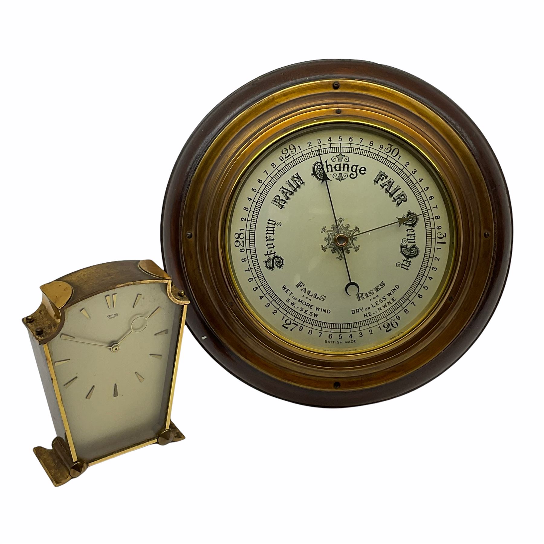 A mid20th century hall barometer with a compensated Aneroid movement