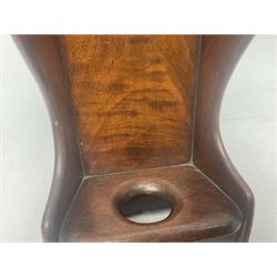 19th century miniature walnut rocking lambing chair, with commode recess, H24cm