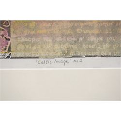 Gillian Ross Kelsey (British 1935-2025): 'Celtic Image No 2', mixed media on paper signed and titled in pencil 17.5cm x 29.5cm