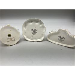 Twelve Coalport bone china pastille burner cottages, to include Fortune Towers, Summer Palace, The Vinery, Springtime Cottage, Dream Villa, Half Moon House, etc, all with original boxes and some with certificates 