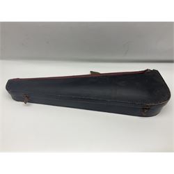 German trade violin c1900 with 35.5cm two-piece maple back and spruce top; bears label 'Made in Germany Apollo Class 6 No.2132' L59cm; in carrying case with two bows