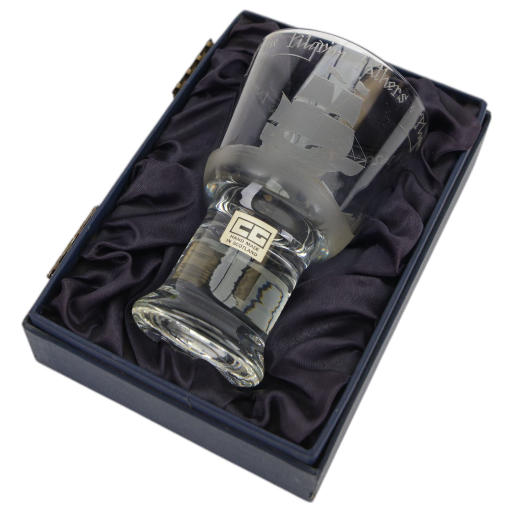 Caithness goblet Landing of Pilgrim Fathers, limited edition 4/12, together with three Caithness paperweights, all with original boxes 