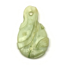 A carved Jade pendant, H7.5cm. 