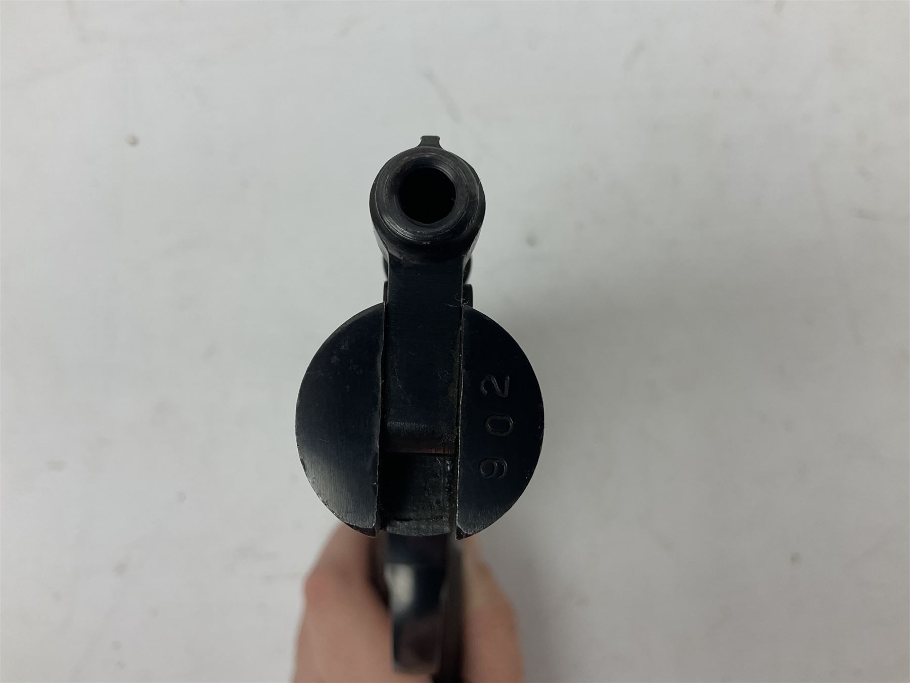 Webley Premier .22 air pistol with over lever action No.902 L24cm; and quantity of .22 pellets in two tins