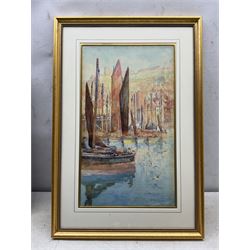 Frank Rousse (British fl.1897-1917): Dock End Whitby, watercolour signed and dated '96, 49cm x 28cm
Provenance: private collection, purchased David Duggleby Ltd Whitby 9th September 2003