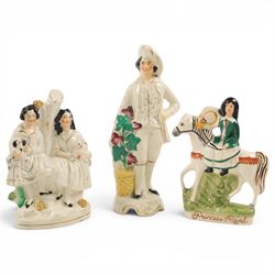 Collection of Staffordshire figures, including Princess Royal, Highlander etc 