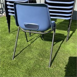Blue plastic chairs on metal base, (19) - THIS LOT IS TO BE COLLECTED BY APPOINTMENT FROM DUGGLEBY STORAGE, GREAT HILL, EASTFIELD, SCARBOROUGH, YO11 3TX