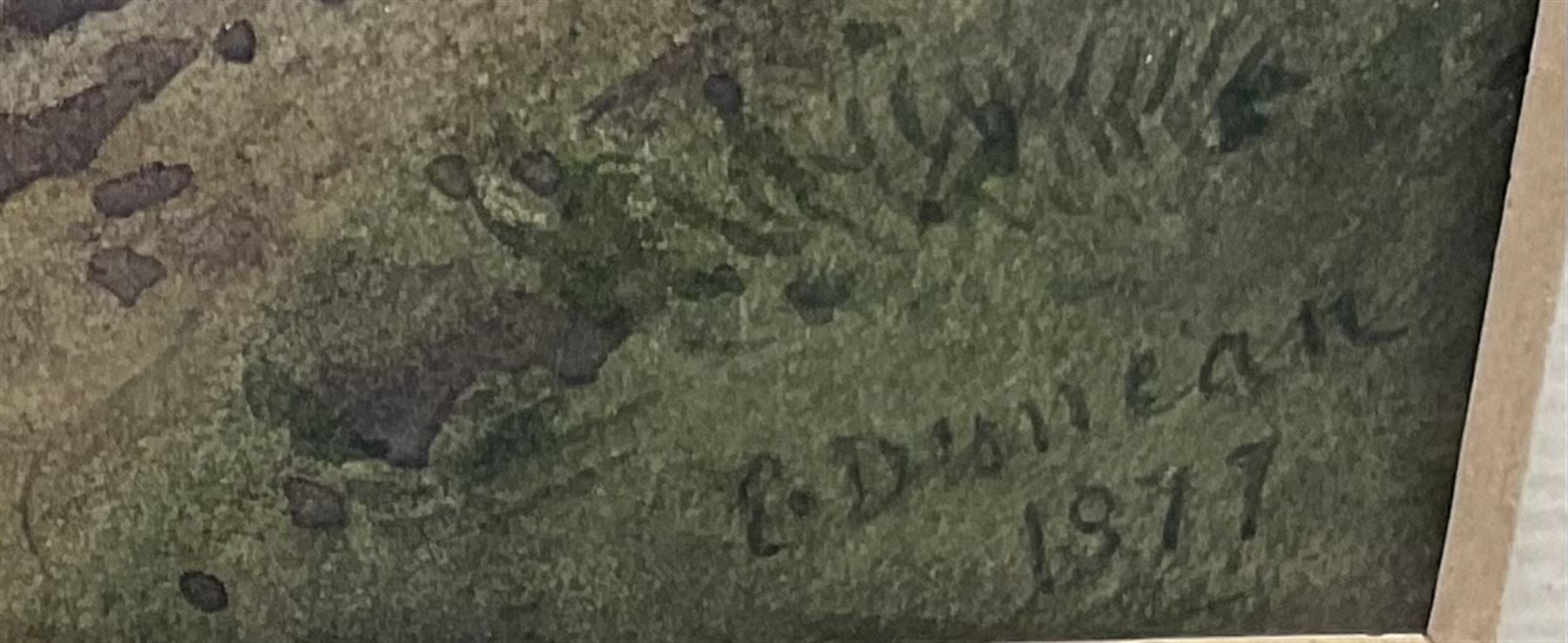 Edward Duncan RWS (British 1803-1882): Donkeys Sheltering from the Storm with Ships Floundering Beyond, watercolour signed and dated 1877, 24cm x 39cm
Provenance: dec'd estate purchased Gerard & Anne O'Farrell Watercolours, Faringdon, Oxfordshire, labelled verso 