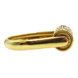  18ct gold stone set rollerball ring, stamped 750  