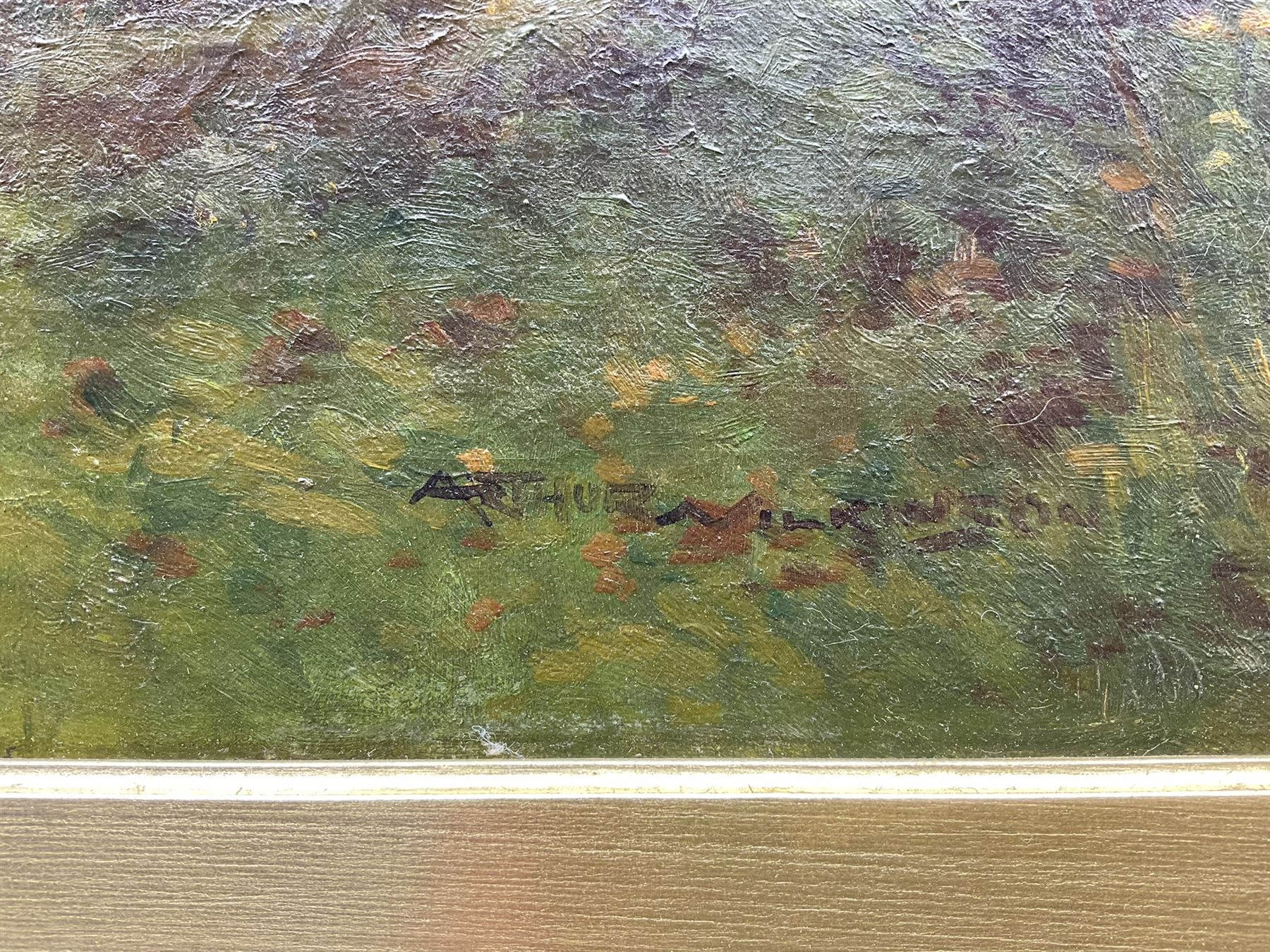 Arthur Stanley Wilkinson (British 1860-1930): 'Devonshire Pastures by the Sea near Clovelly', oil on canvas signed, original title label verso 40cm x 60cm