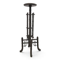 Victorian Aesthetic Movement simulated bamboo and lacquered jardiniere or plant stand