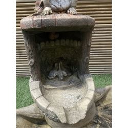 Cast stone ornament of a kneeling boy with a water feature  - THIS LOT IS TO BE COLLECTED BY APPOINTMENT FROM DUGGLEBY STORAGE, GREAT HILL, EASTFIELD, SCARBOROUGH, YO11 3TX