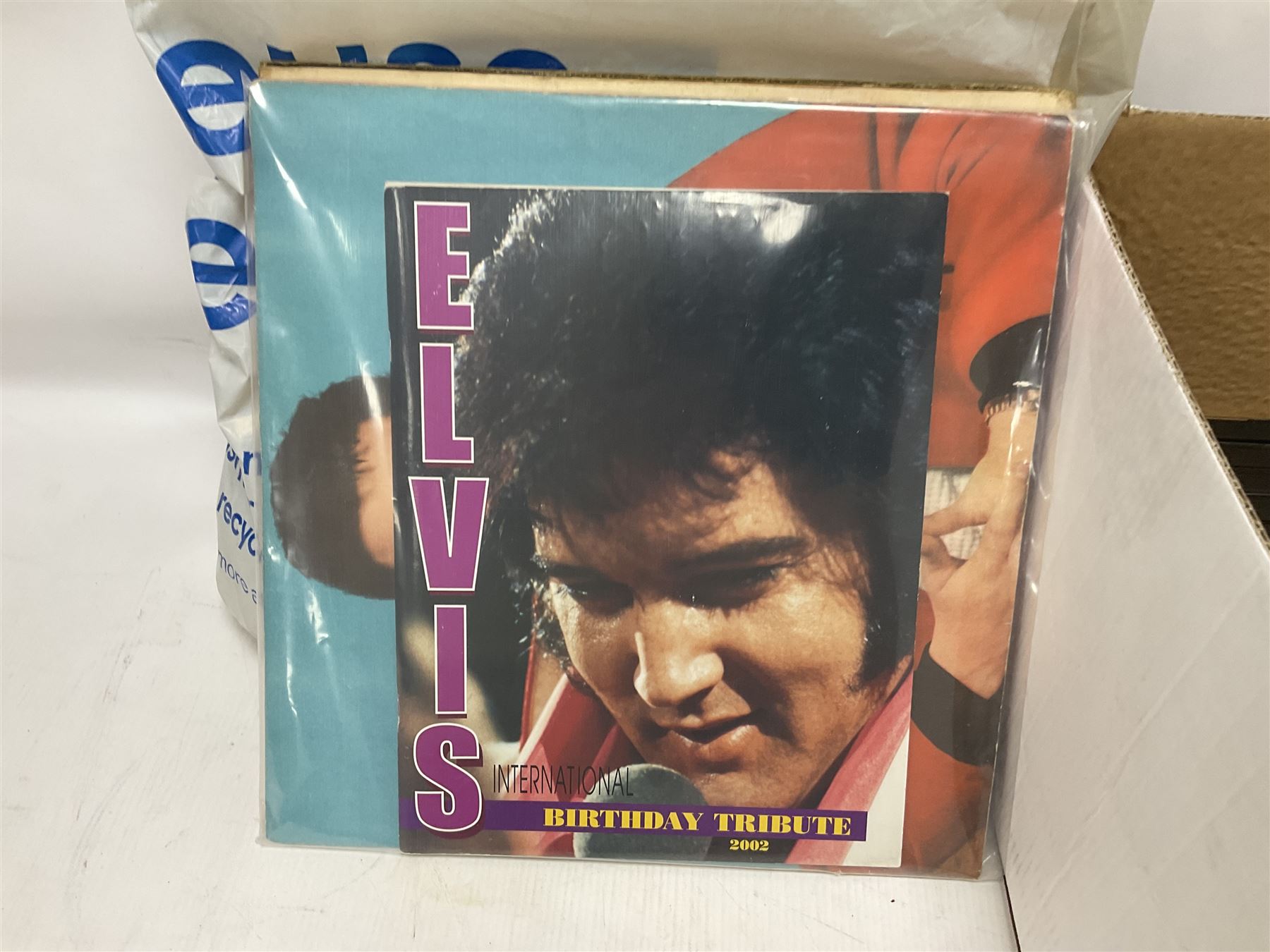 Thirty-one LP records including Everly brothers, Elvis Presley, Joe Walsh etc; and quantity of cassette tapes, etc