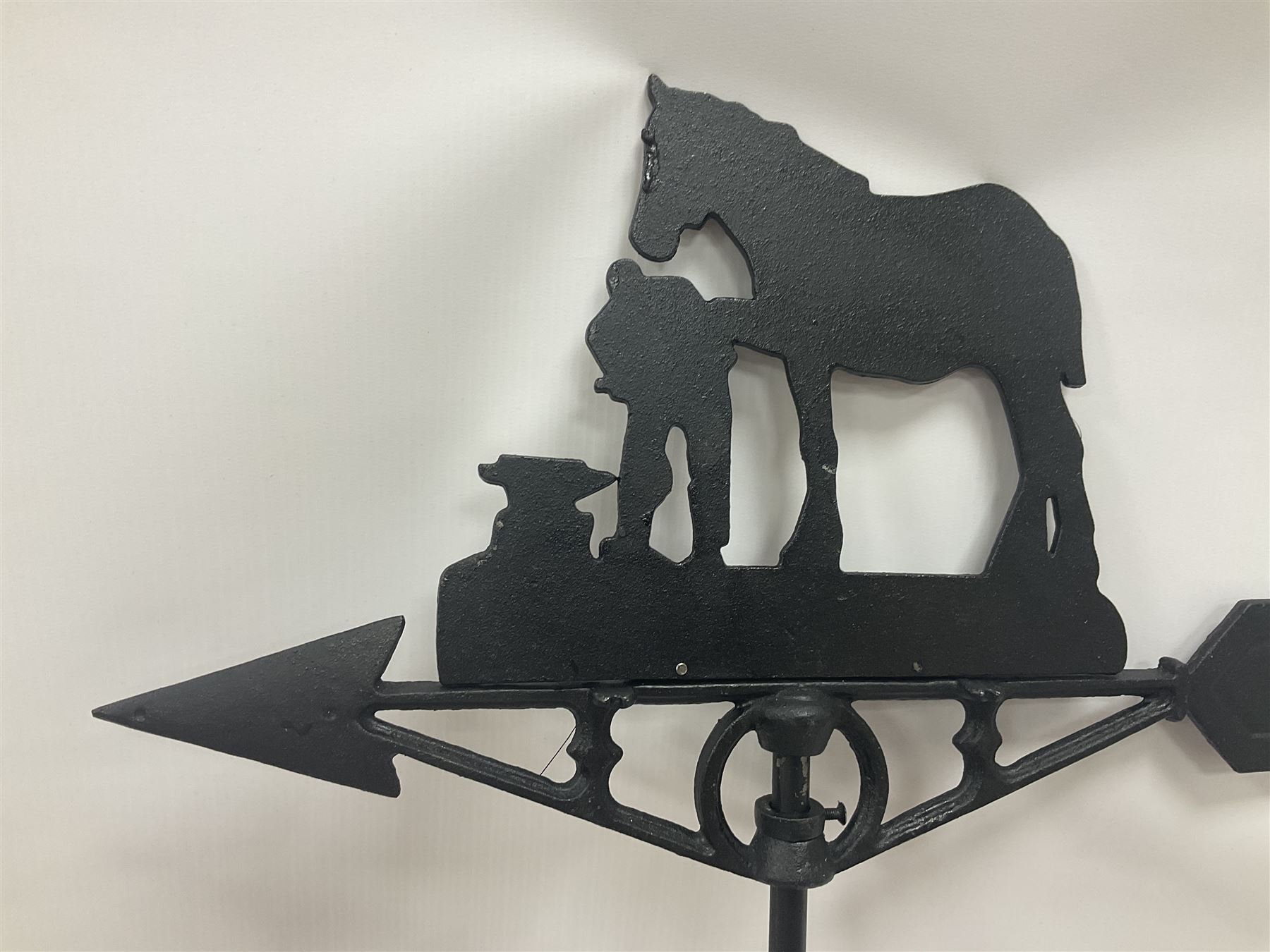 Ridge mounting weathervane with Blacksmith and horse finial, H65
