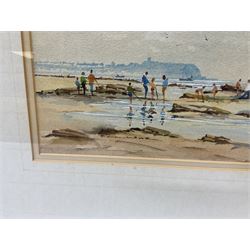 Don Micklethwaite (British 1936-): Boat at Rest in Scarborough Harbour, watercolour signed 12cm x 17cm; Bill Lowe (British 1922-2006): 'South Bay Rock Pool, Scarborough', watercolour signed 20cm x 32cm (2)