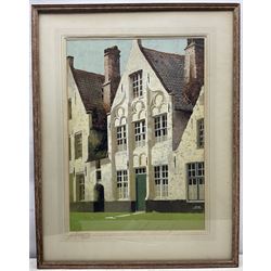 Fred Taylor (British 1875-1963): 'A Building in Bruges', gouache signed, titled on exhibition label verso 62cm x 44cm 
Provenance: exh. Royal Institute of Painters in Water Colours, label verso