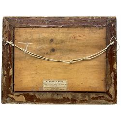 William Hull (British 1820-1880): Cattle Farm by the Duck Pond, oil on board unsigned, attributed and dated 1846 on the mount 18cm x 27cm