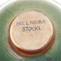 Eric and Meira Stockl of Helyg pottery, Addingham - two studio pottery bowls, larger D40cm (2)