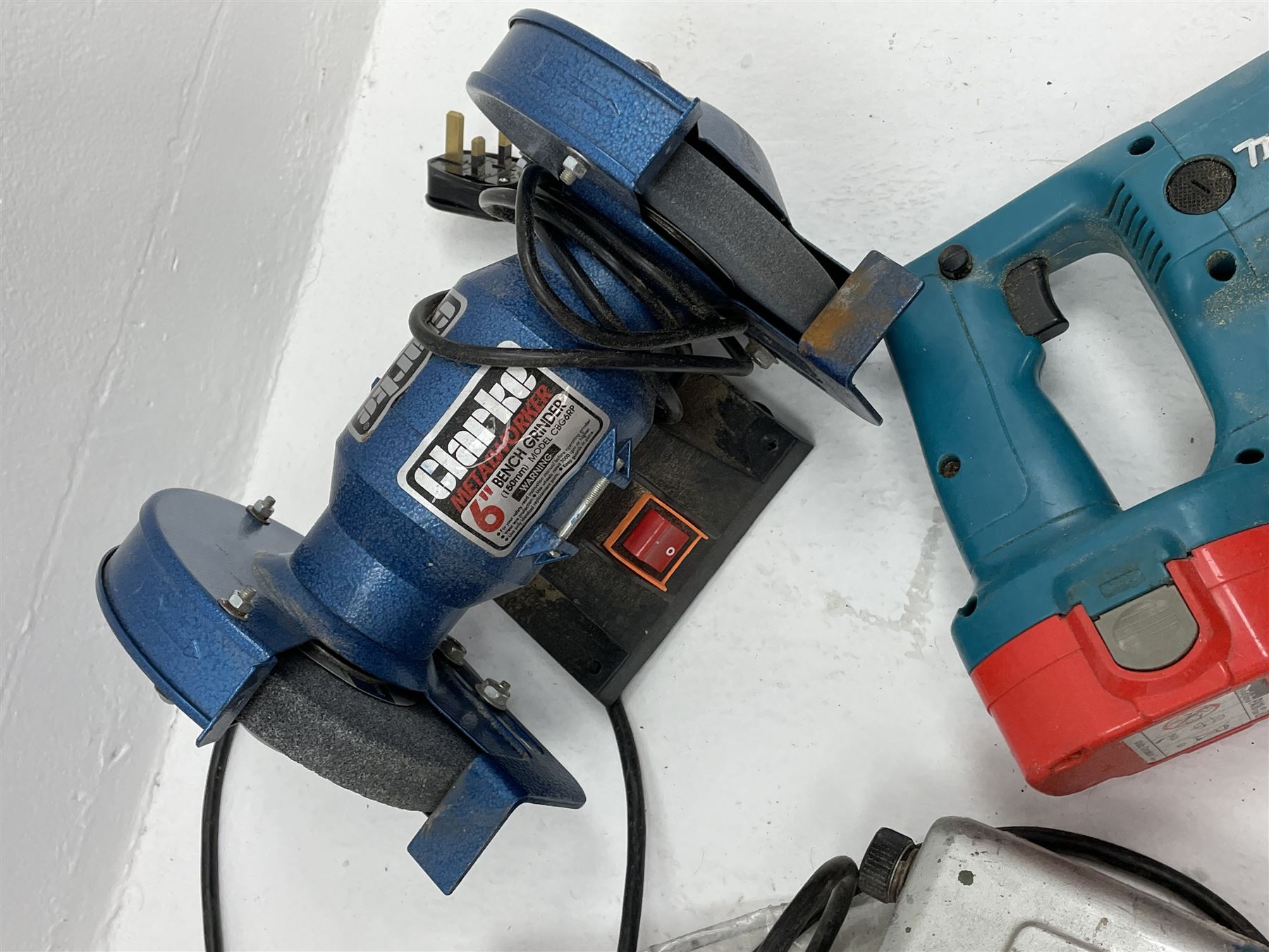 Collection of power tools and other tools Makita reciprocating saw