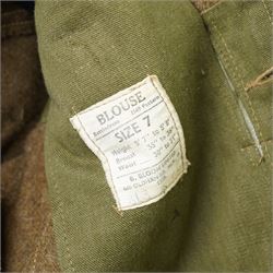 Kings Shropshire Light Infantry 1949 pattern tunic with Croix de Guerre flash and a Rifle Officer's mess tunic and waistcoat with green facings (2)