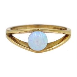 9ct gold single stone opal ring, hallmarked