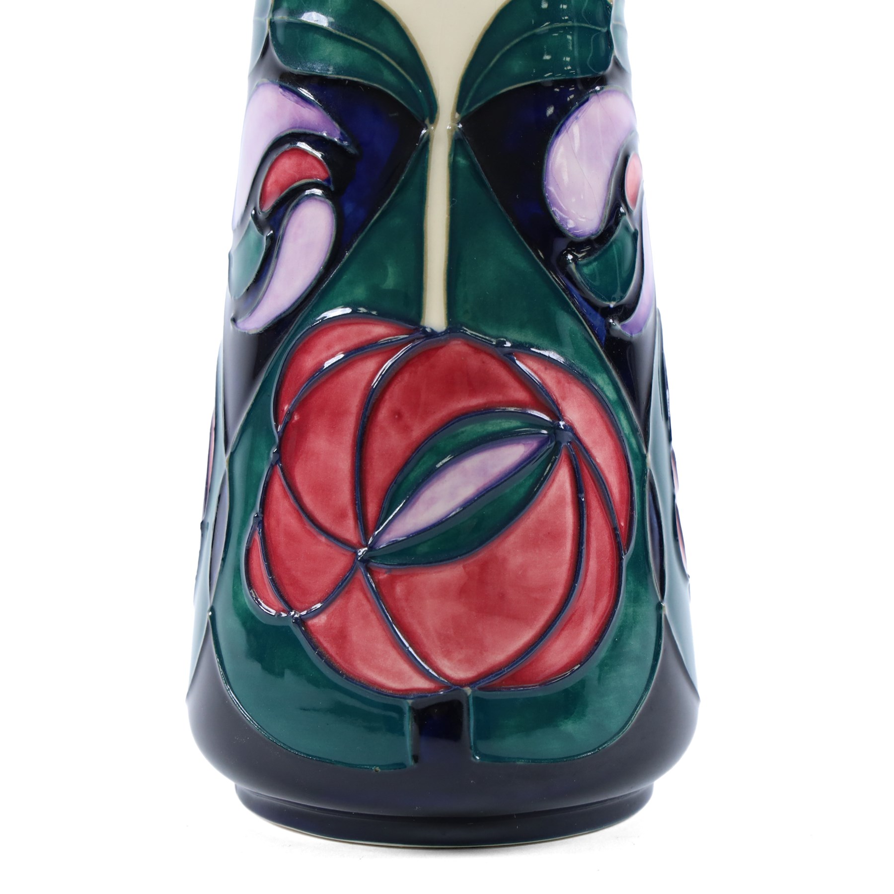 Moorcroft Tribute To Charles Rennie Mackintosh jug and candlestick, designed by Rachel Bishop, jug H24cm