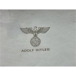 Adolf Hitler - single sheet of unused note paper embossed in gilt to the top left corner with the national eagle and ADOLF HITLER 29.5 x 20.5cm; in later gilt frame
