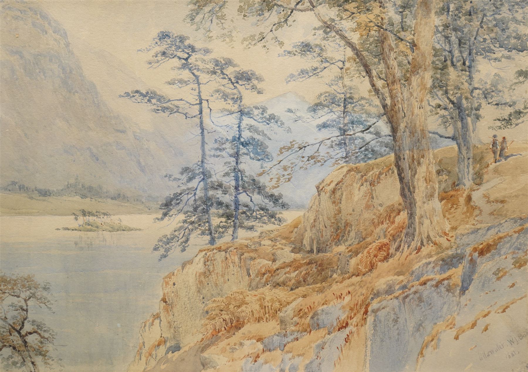 William James Boddy (British 1831-1911): 'Ullswater', watercolour signed titled and dated 1881, 25cm x 35cm