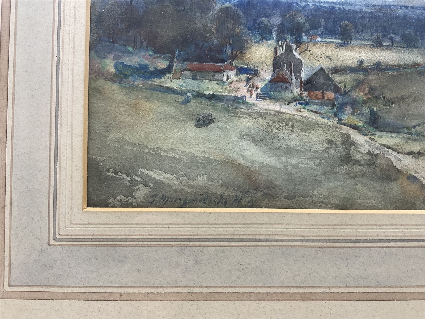 Thomas Marjoribanks Hay (Scottish 1862-1921): 'Fouldean - Berwickshire', watercolour signed, titled and dated 1917 on the mount, 14cm x 22cm