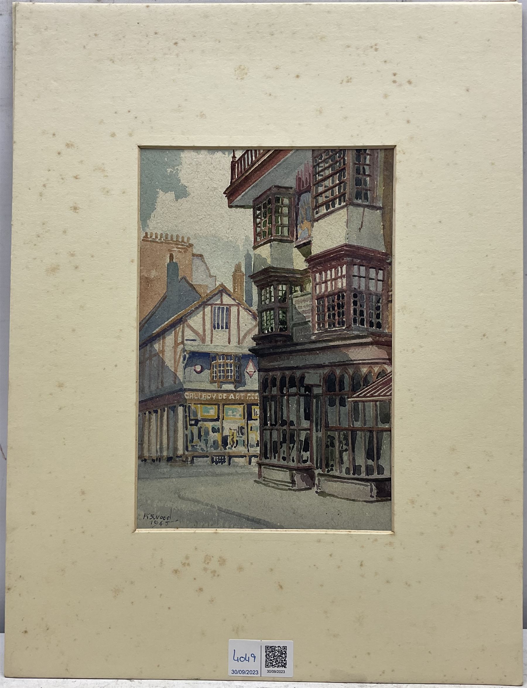 Karl Salsbury Wood (British 1888-1958): Exeter Scenes, set three watercolours signed, two dated 1945, 23cm x 16cm (3) (unframed)